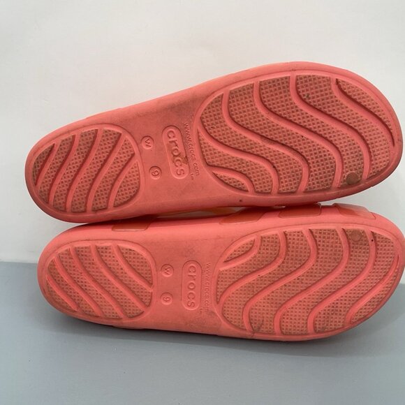 Crocs Splash Glossy Fisherman Sandals Strappy Platform Watermelon Pink Womens 9 - Picture 12 of 13